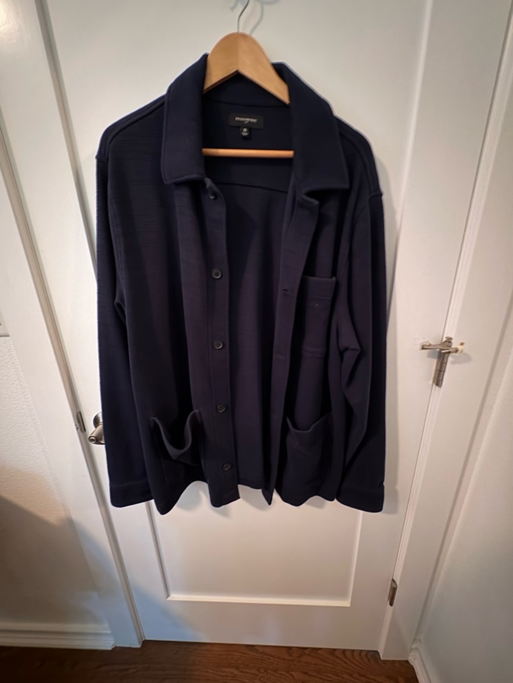 Banana Republic Navy Button-Front Shirt Jacket